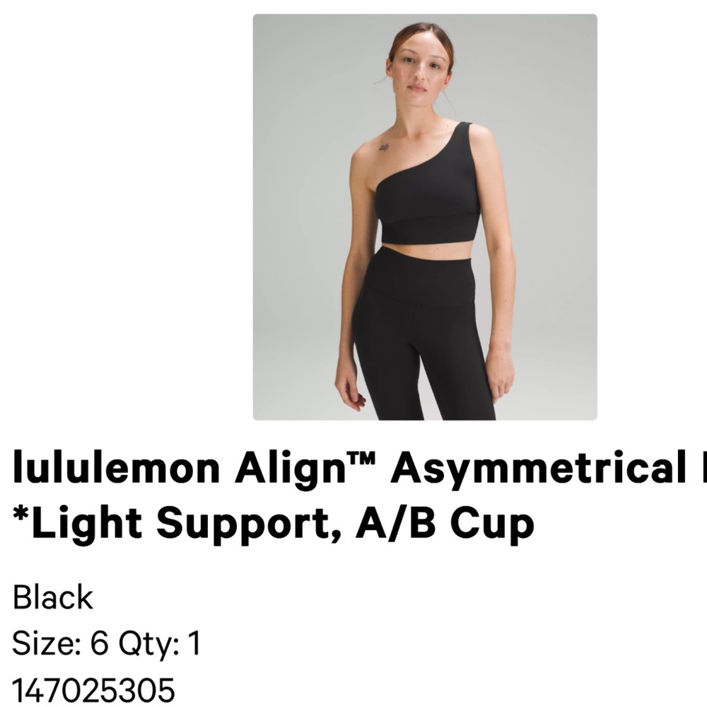 Lululemon asymmetrical bra top size